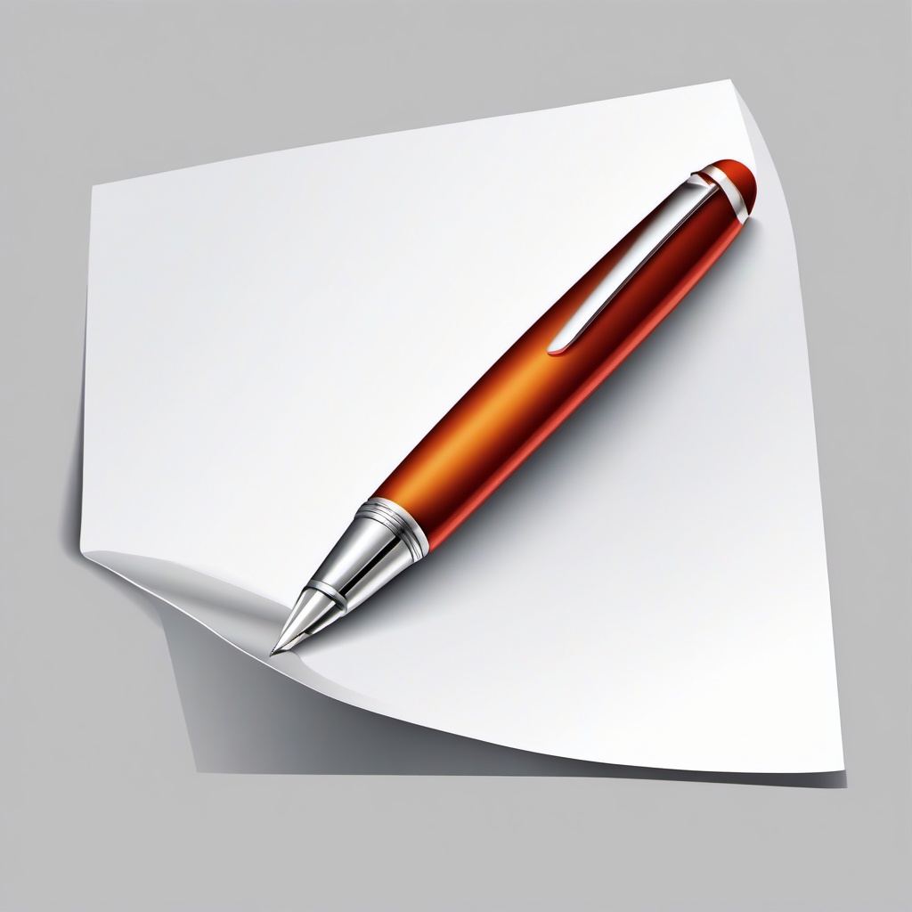 Opened letter on a table with a pen clipart.  vector style illustration, white background