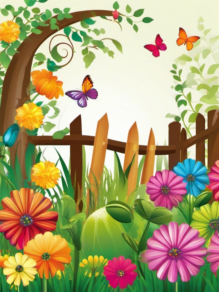 Garden clipart - colorful garden decorations  clipart