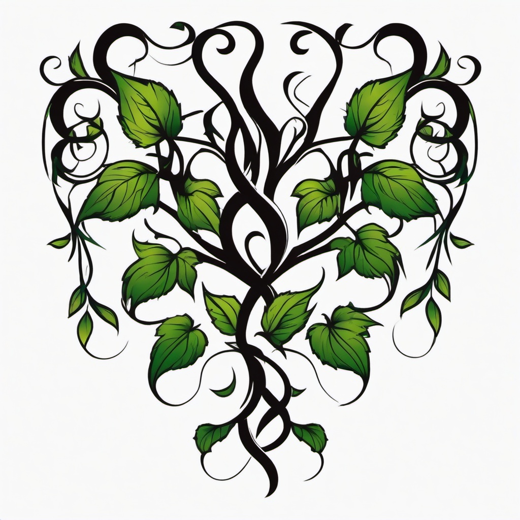 thick vine tattoo  simple vector color tattoo