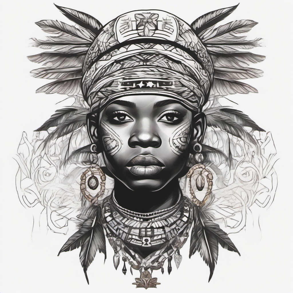 Haitian ancestry   ,tattoo design, white background