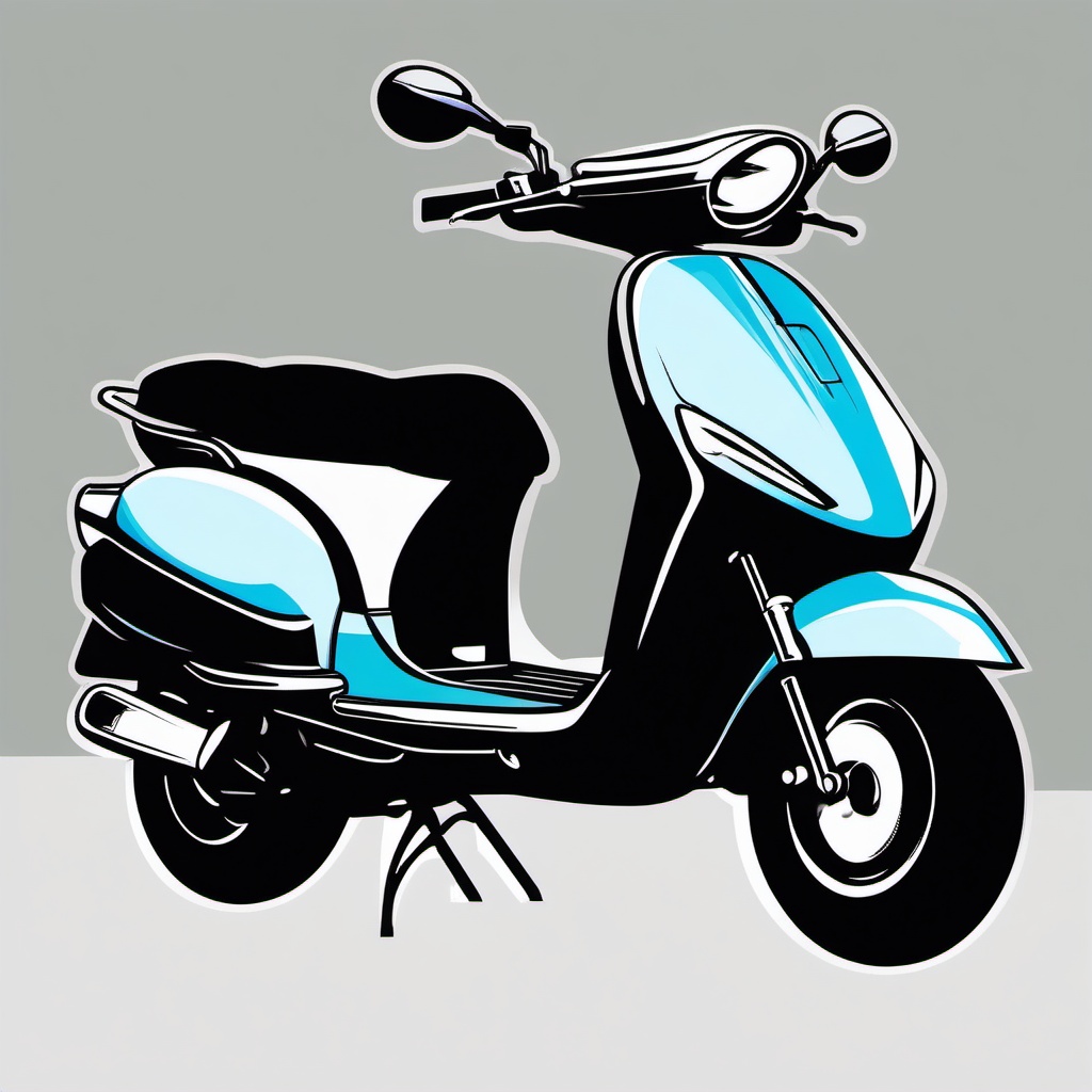 Motor Scooter Clipart - A motor scooter for efficient city travel.  color vector clipart, minimal style