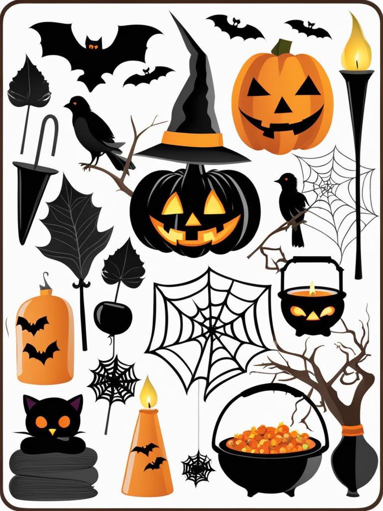 halloween clipart - spooky halloween elements for eerie vibes. 