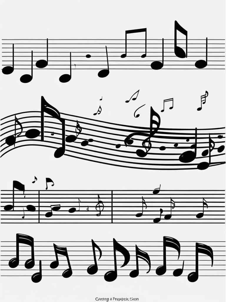 music notes clipart - floating musical notes, creating harmony 