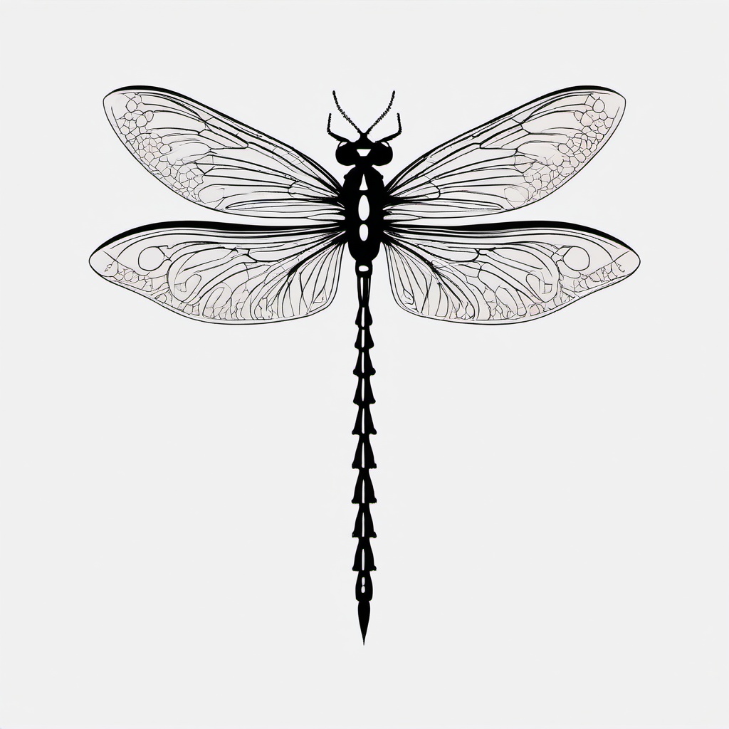 Dragon Fly Tattoo Design - Creative designs for dragonfly-inspired tattoos.  simple color tattoo,minimalist,white background