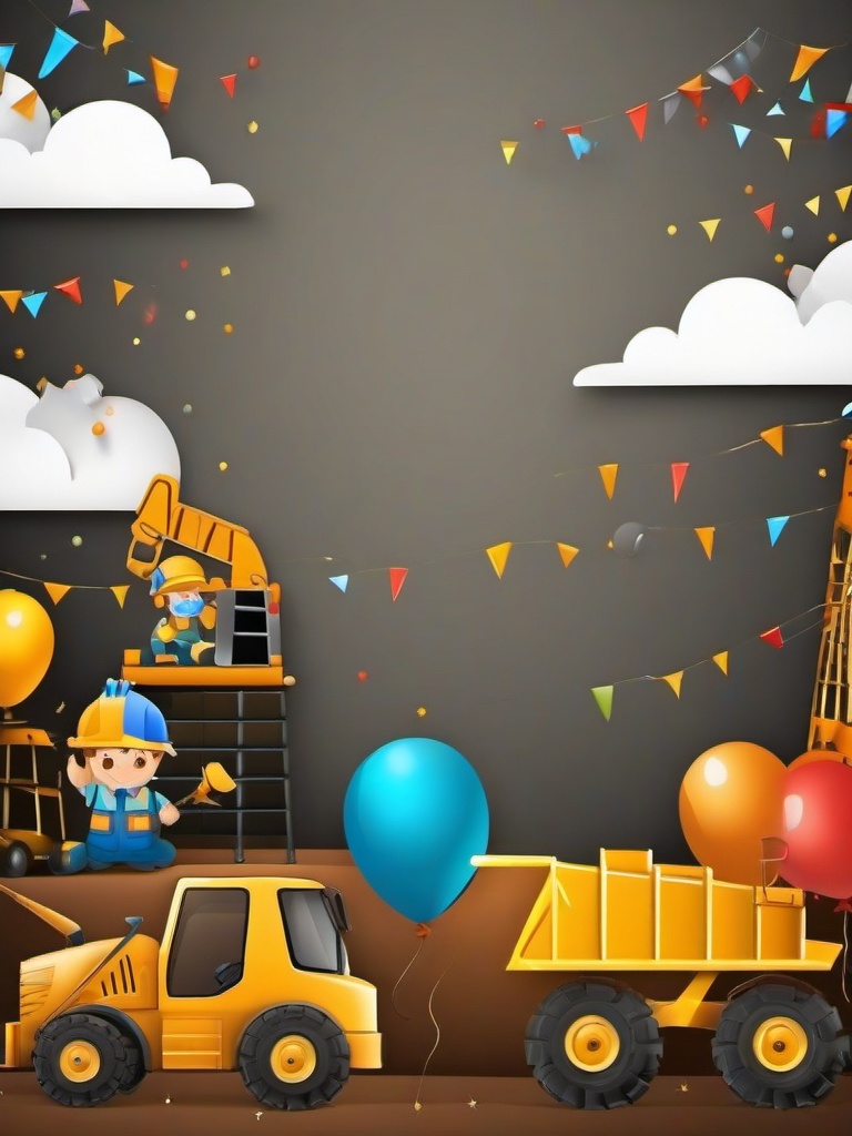 Birthday Background Wallpaper - construction theme backdrop  