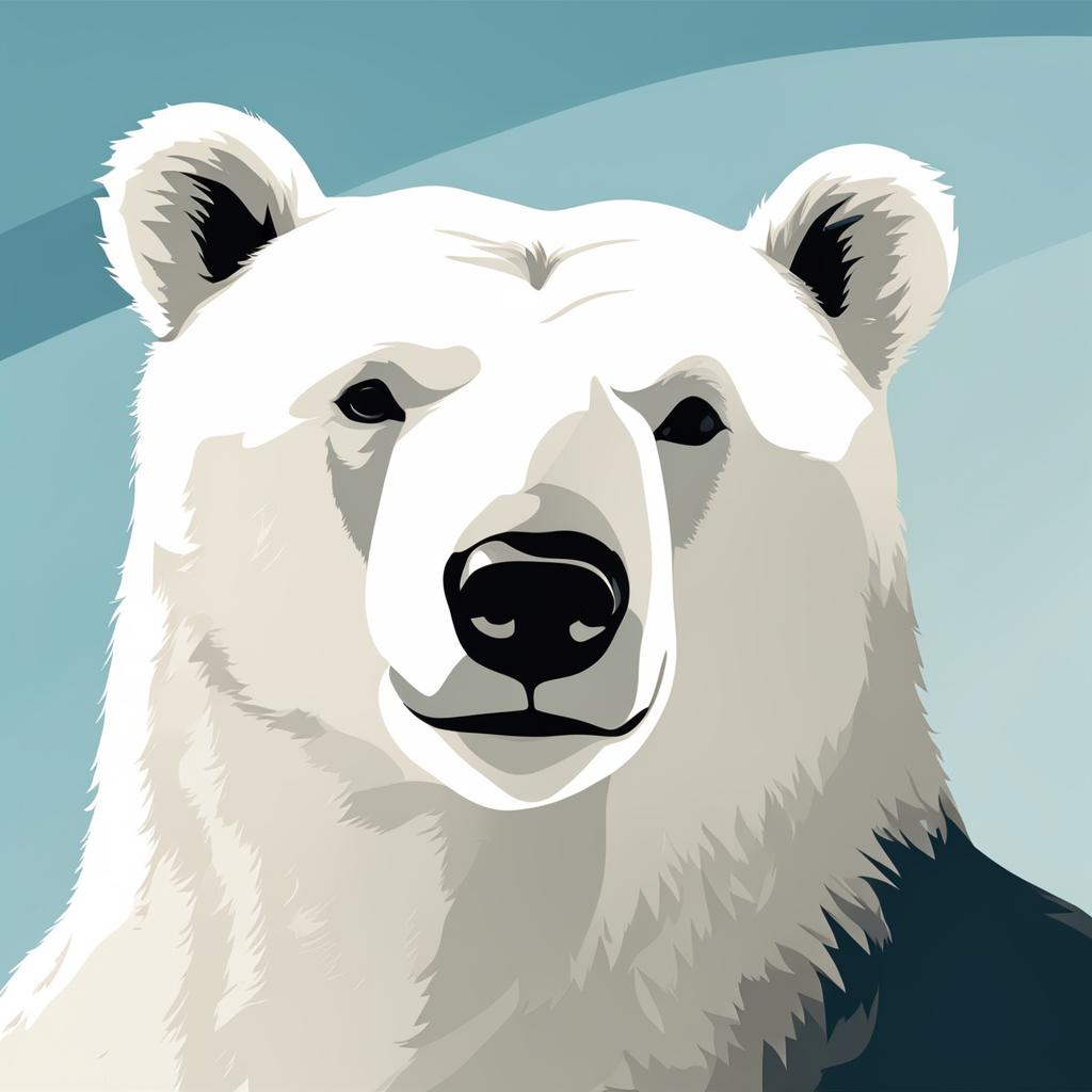 polar bear directed drawing vector art