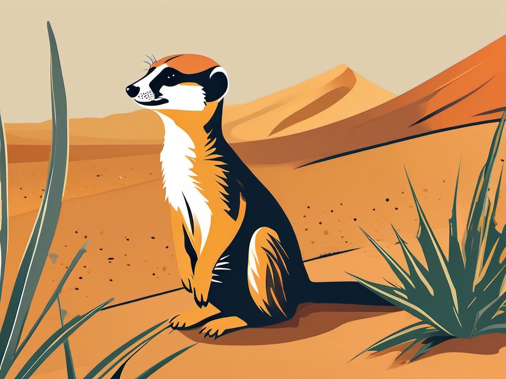 Meerkat clipart - Small, social mongoose in arid regions, ,vector color clipart,minimal