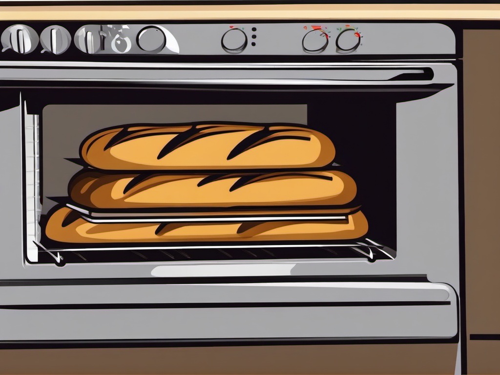 Cooking clipart - baking bread in the oven  vector clipart