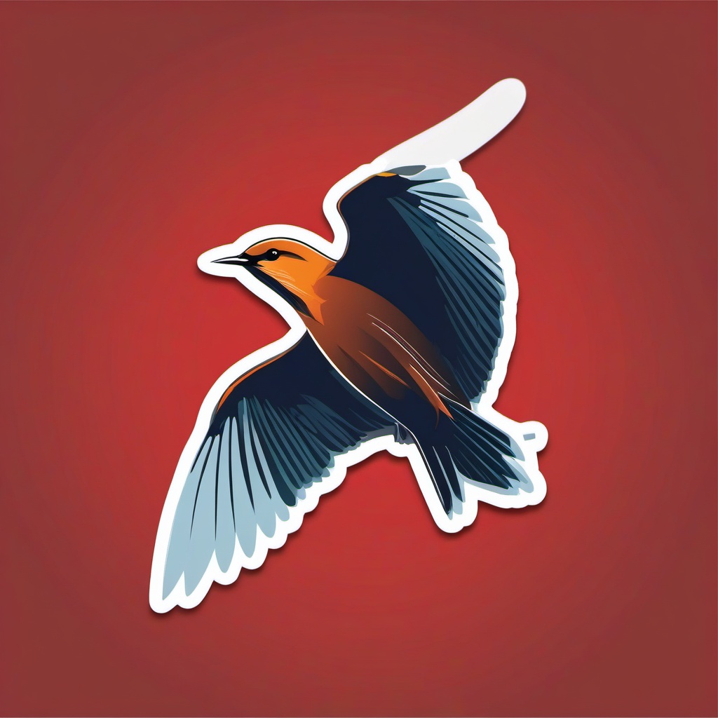 Common Swift Sticker - A common swift soaring through the sky, ,vector color sticker art,minimal