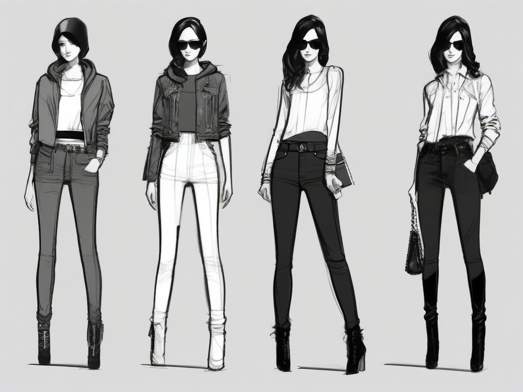 sketches of outfits  minimal rough sketch scribbles,doodles,black and white