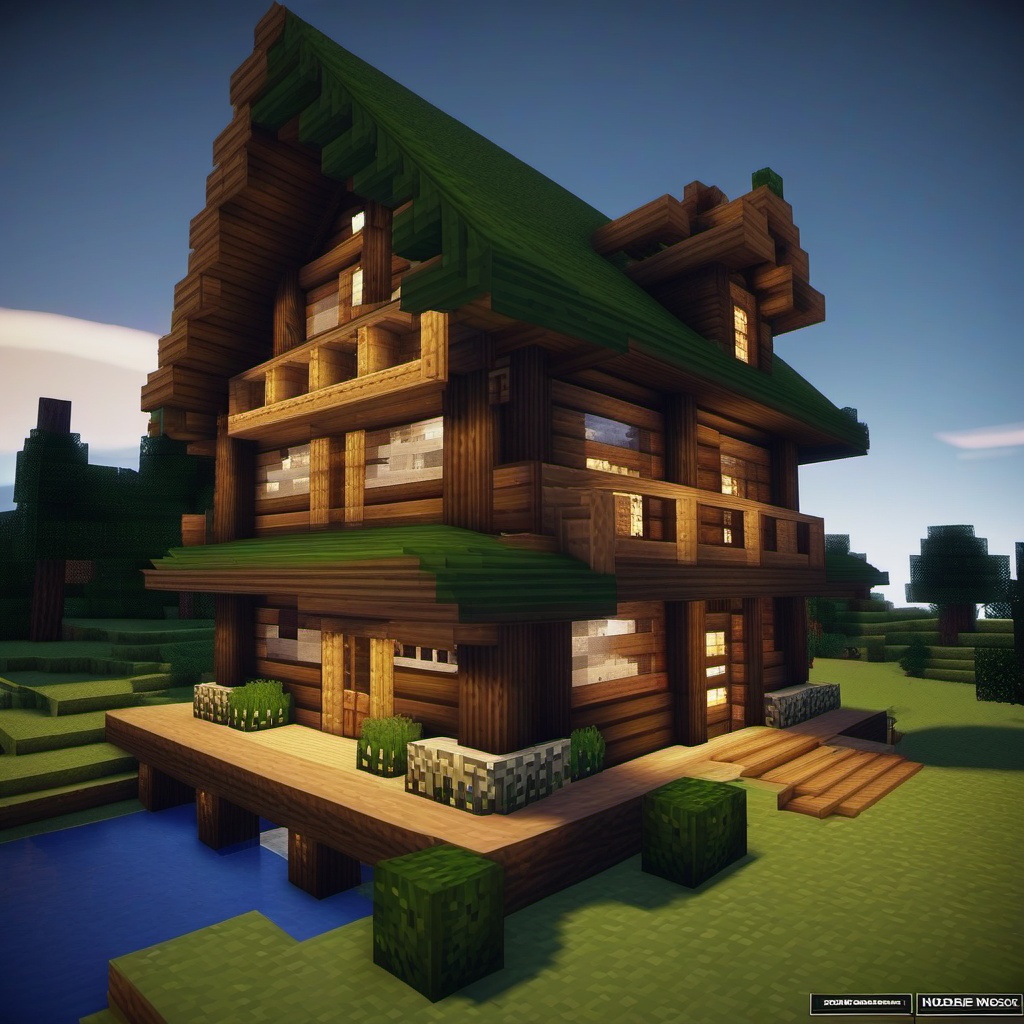 Spruce wood cabin - minecraft house design ideas minecraft block style 