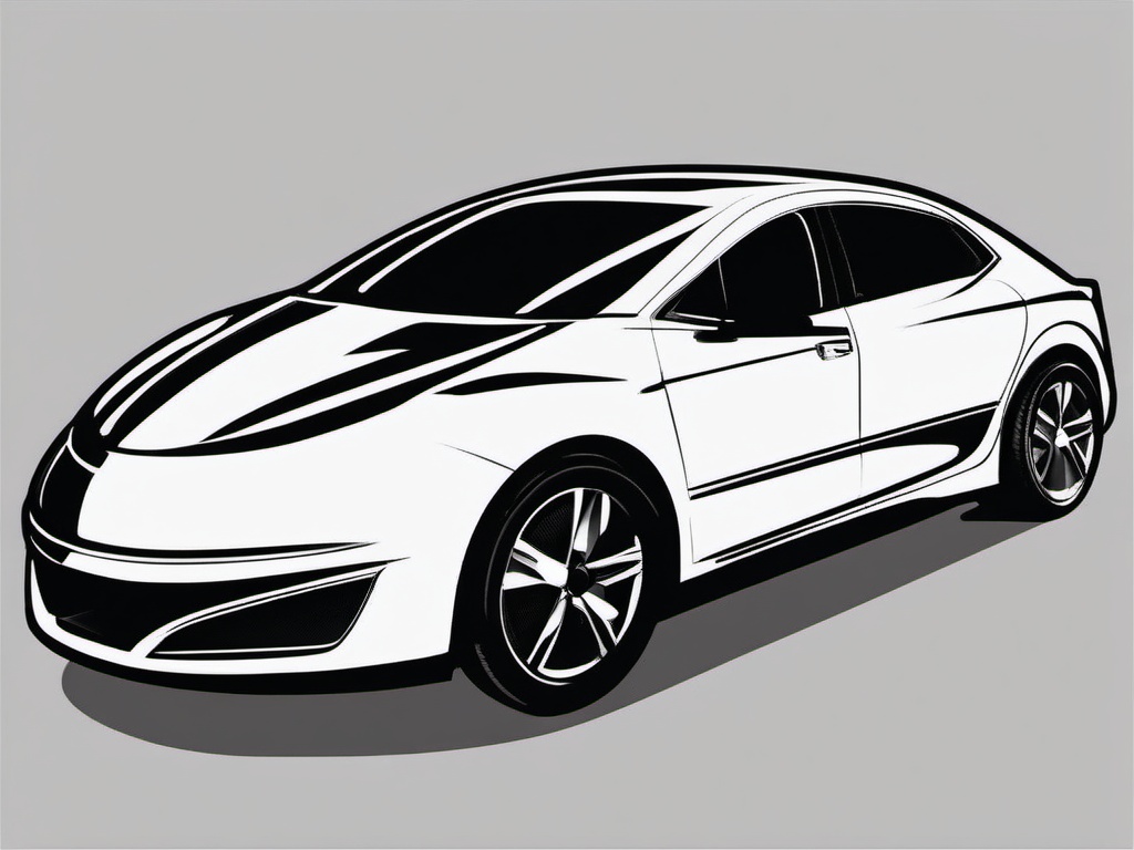 Car Clipart - A sleek car ready for a ride.  color clipart, minimalist, vector art, 