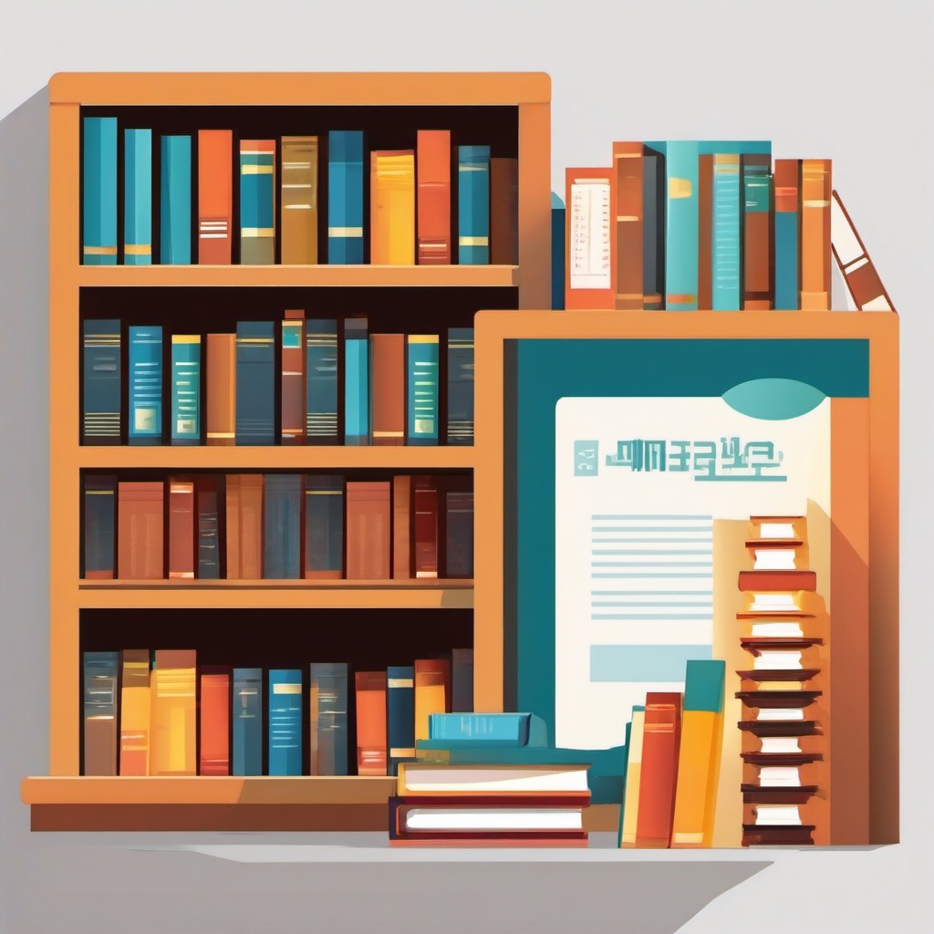 Book Clipart,Designing a library's event poster  simple, 2d flat