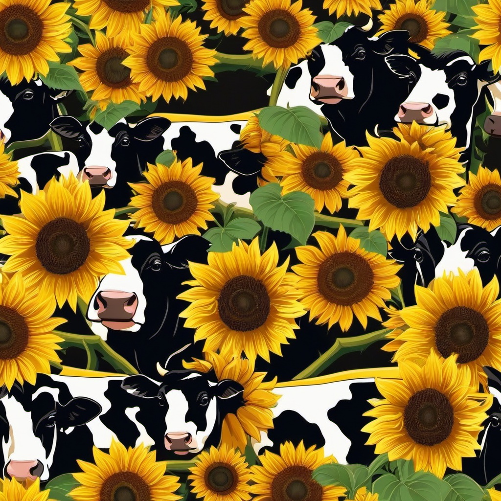 Sunflower Background Wallpaper - background cows and sunflowers  