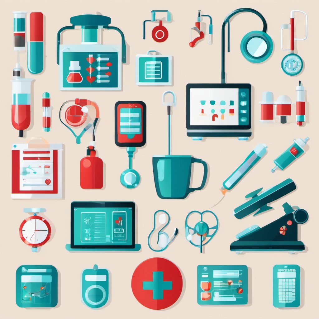 Medical Technology Devices and Equipment clipart - Medical technology devices, ,vector color clipart,minimal