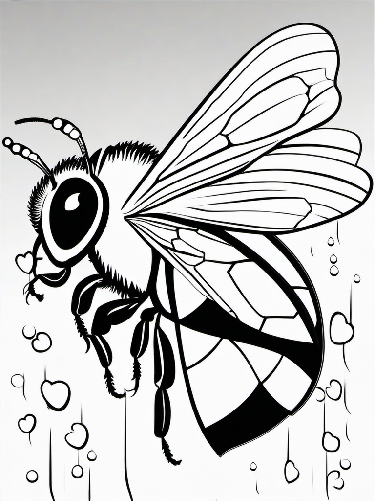 Bumble Bee Coloring Pages - Bumble Bee in the rain  simple coloring pages