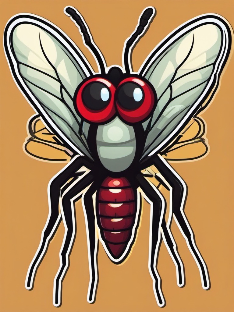 Mosquito cartoon - pesky, buzzing bloodsucker  cartoon sticker style