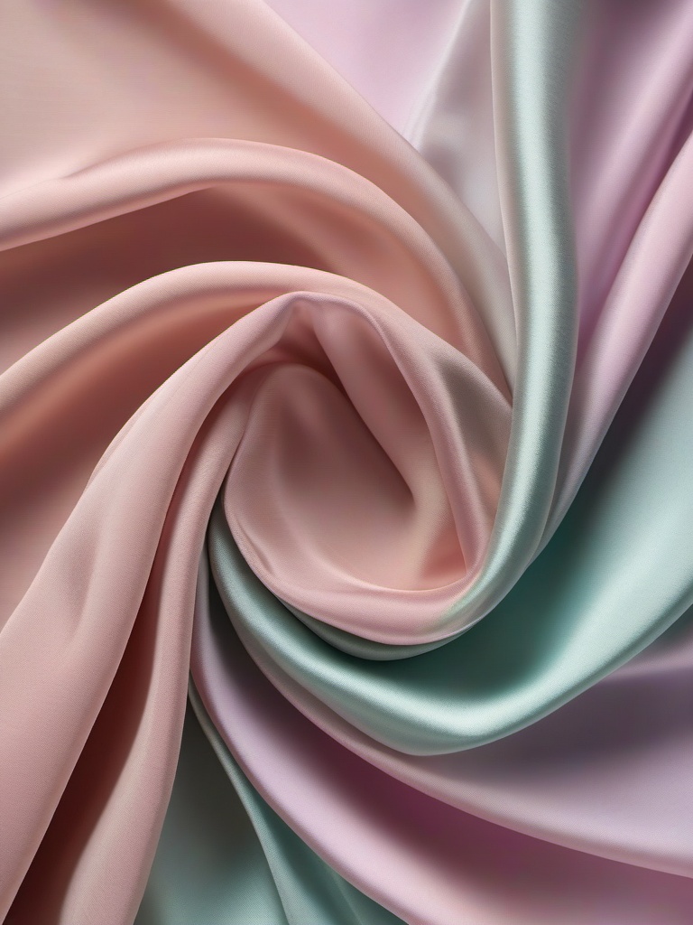 Silk crepe de chine in soft pastels top view, product photoshoot realistic background, hyper detail, high resolution