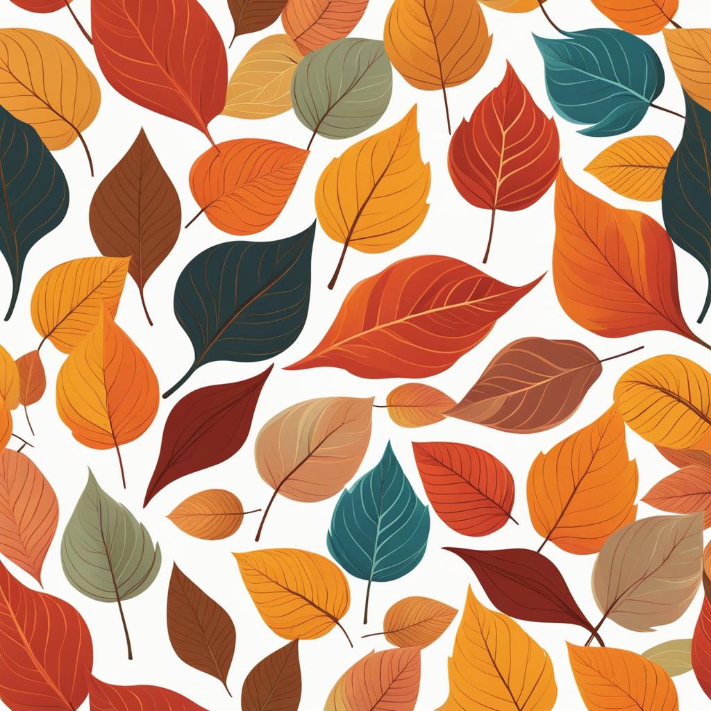 fall leaves clipart - multicolored autumn leaves, swirling in a gentle breeze in a serene forest 