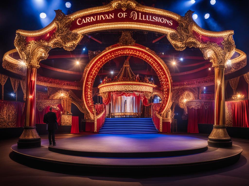 step into a carnival where nothing is as it seems, and reality bends at carnival of illusions. 