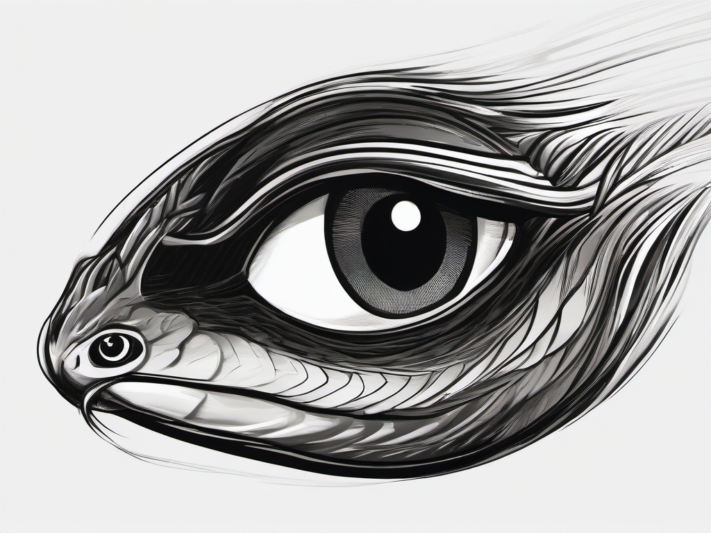 drawing of a snake eye  minimal rough sketch scribbles,doodles,black and white