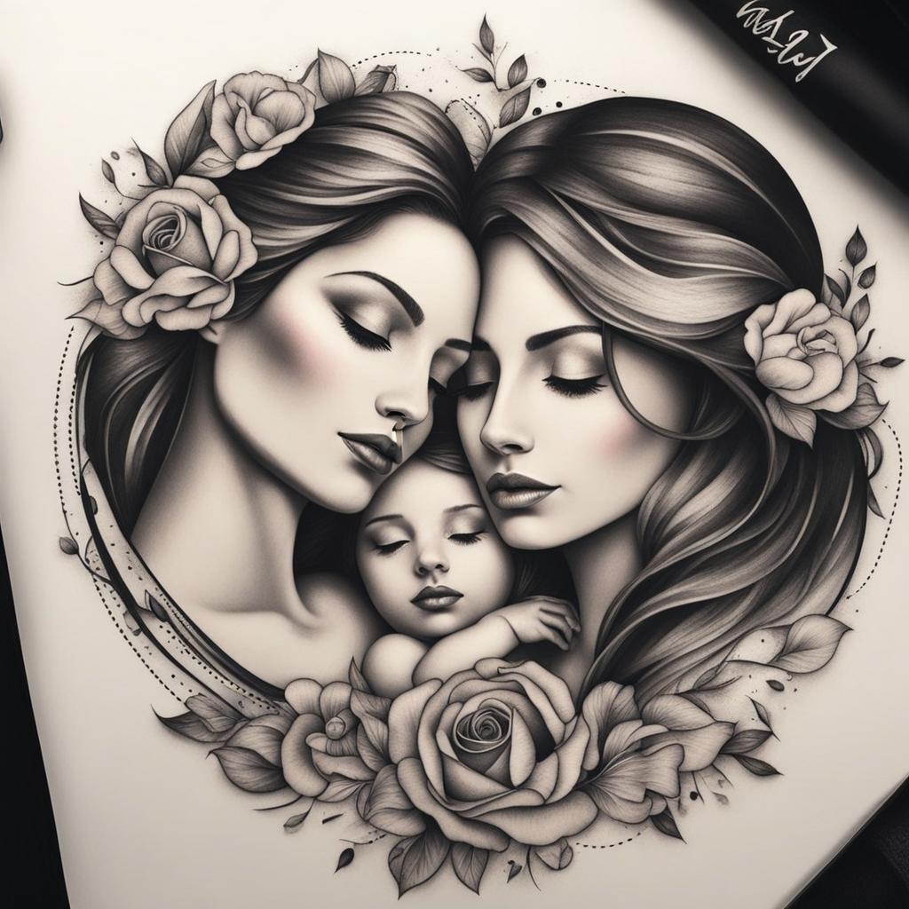 meaningful tattoo design representing the special connection between mothers and daughters. 