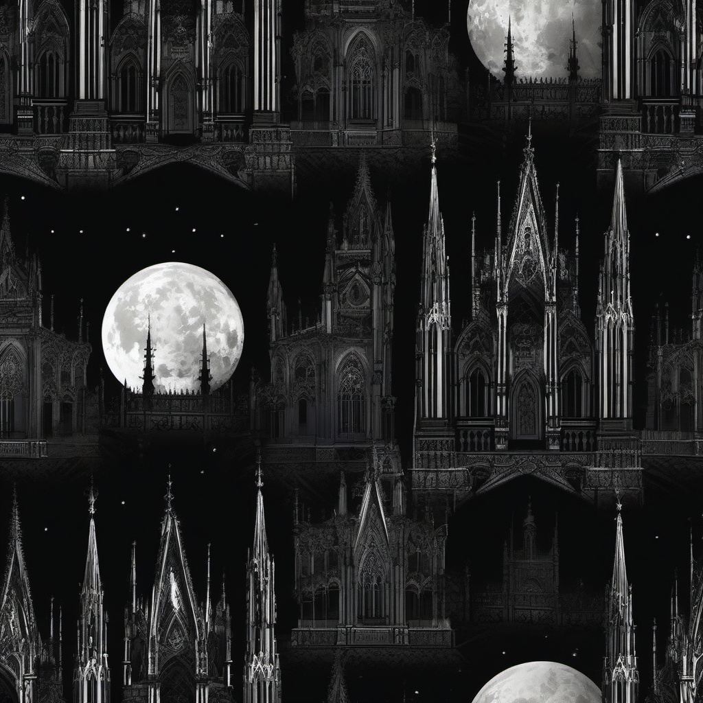 Dark Aesthetic Wallpaper - Gothic Cathedral in Moonlight  intricate patterns, splash art, wallpaper art