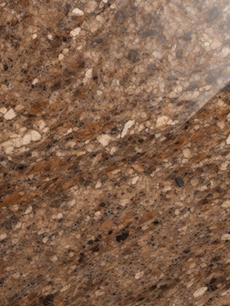 Granite displaying rich patterns in shades of brown and beige top view, product photoshoot realistic background, hyper detail, high resolution