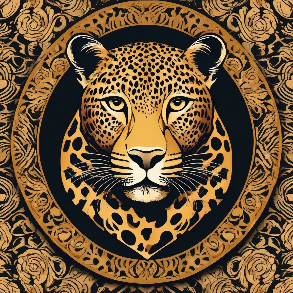 Leopard clipart - Agile big cat with striking rosette patterns, ,vector color clipart,minimal