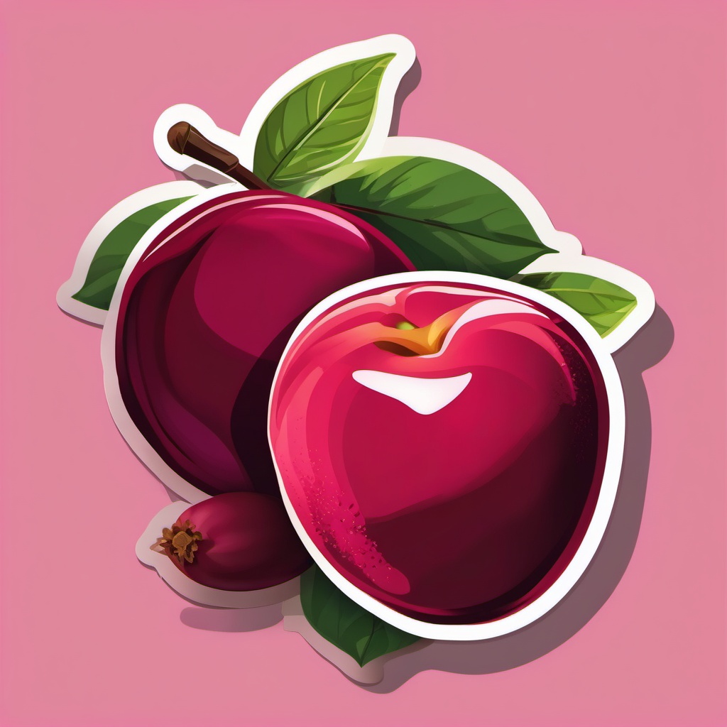 Pluot Sticker - Sweet and flavorful, a pluot-colored delight, , sticker vector art, minimalist design