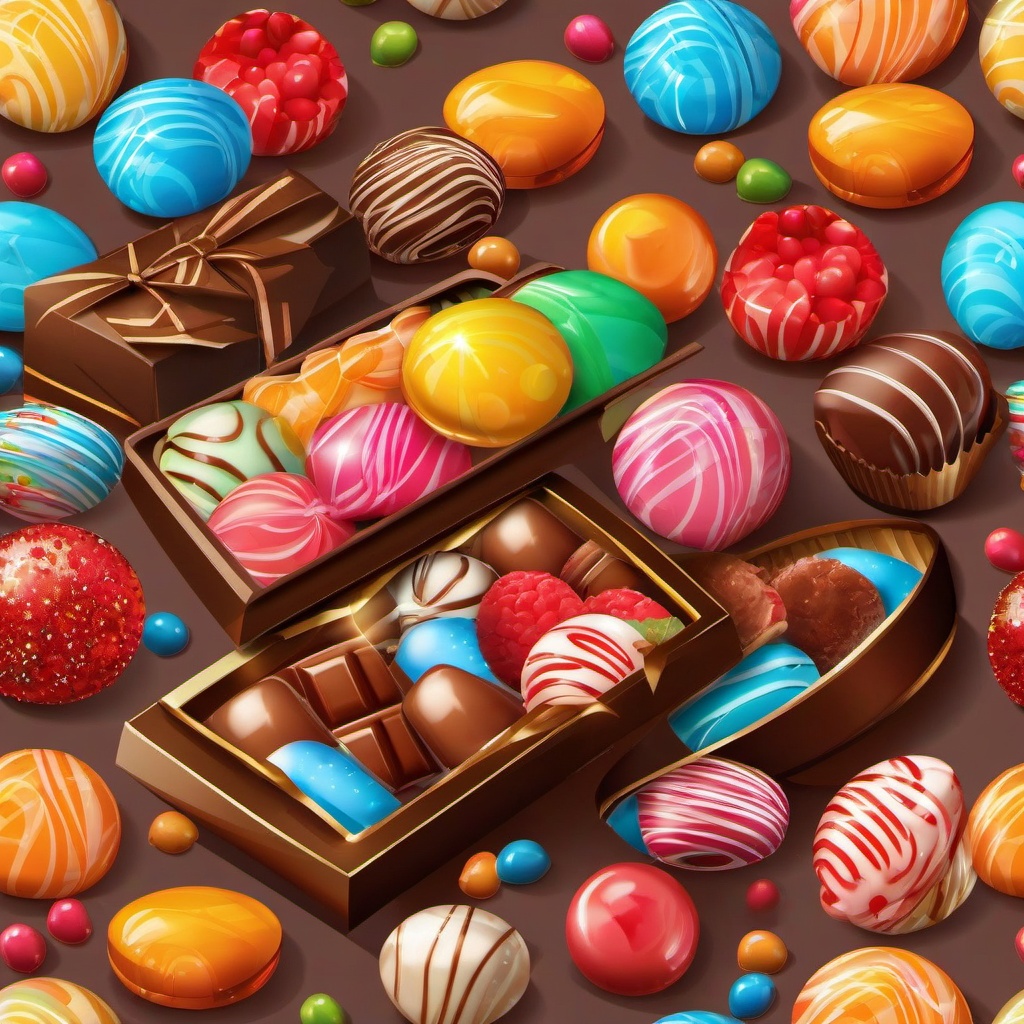 Candies clipart - chocolates in a gift box  