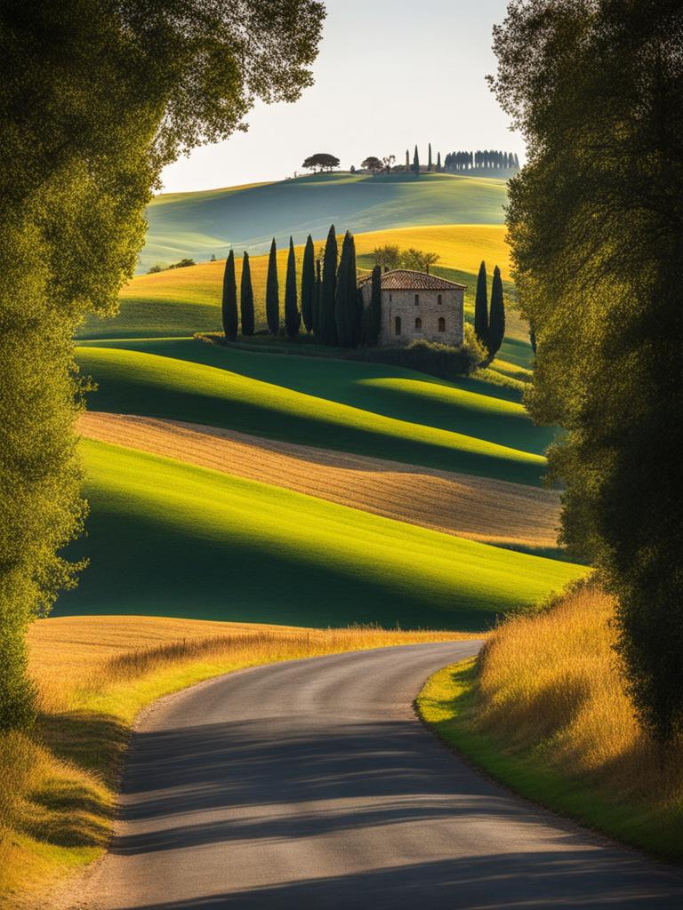 hidden treasures of val d'orcia - paint the hidden treasures of val d'orcia in tuscany, with its iconic rolling hills and picturesque villages. 