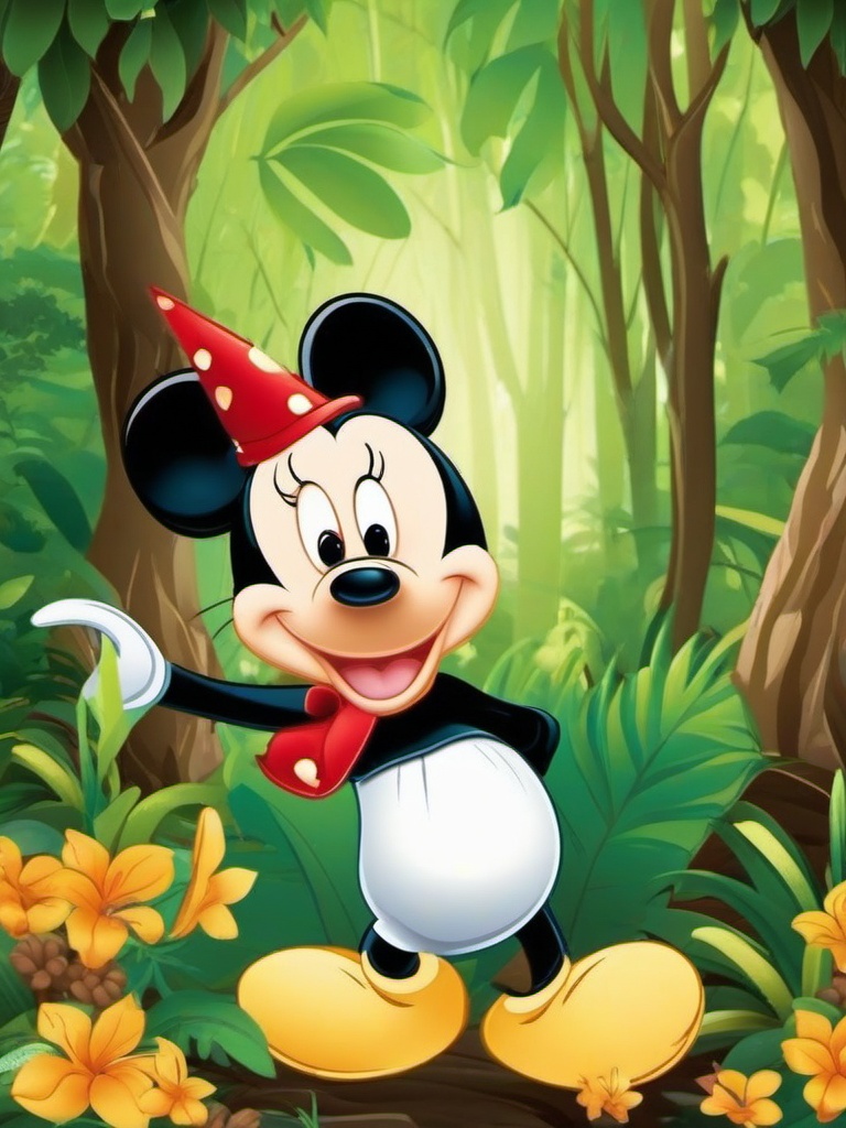 Disney clipart - animated Disney animals in a forest  