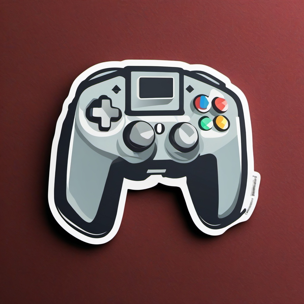 Gaming controller sticker- Button-mashing fun, , sticker vector art, minimalist design