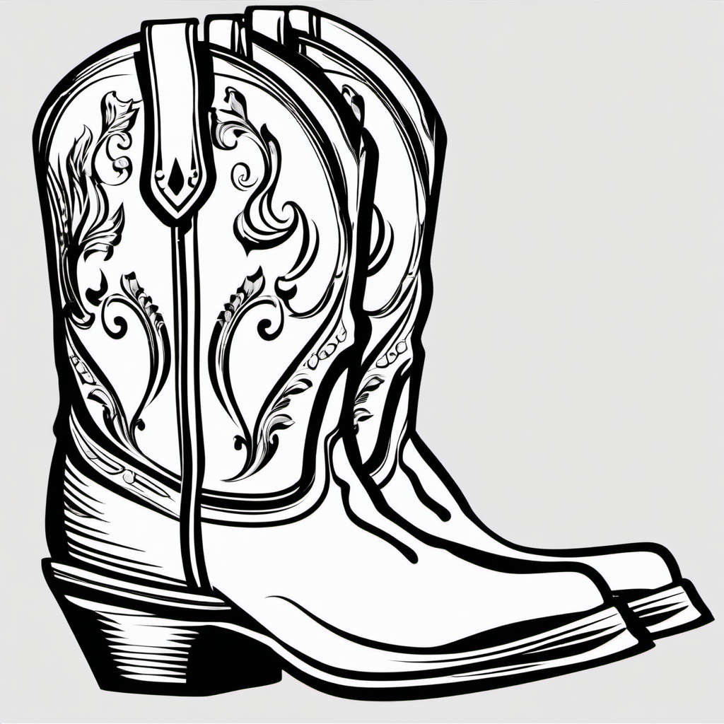 Cowboy Boot clipart - cowboy boot with a spurred heel  