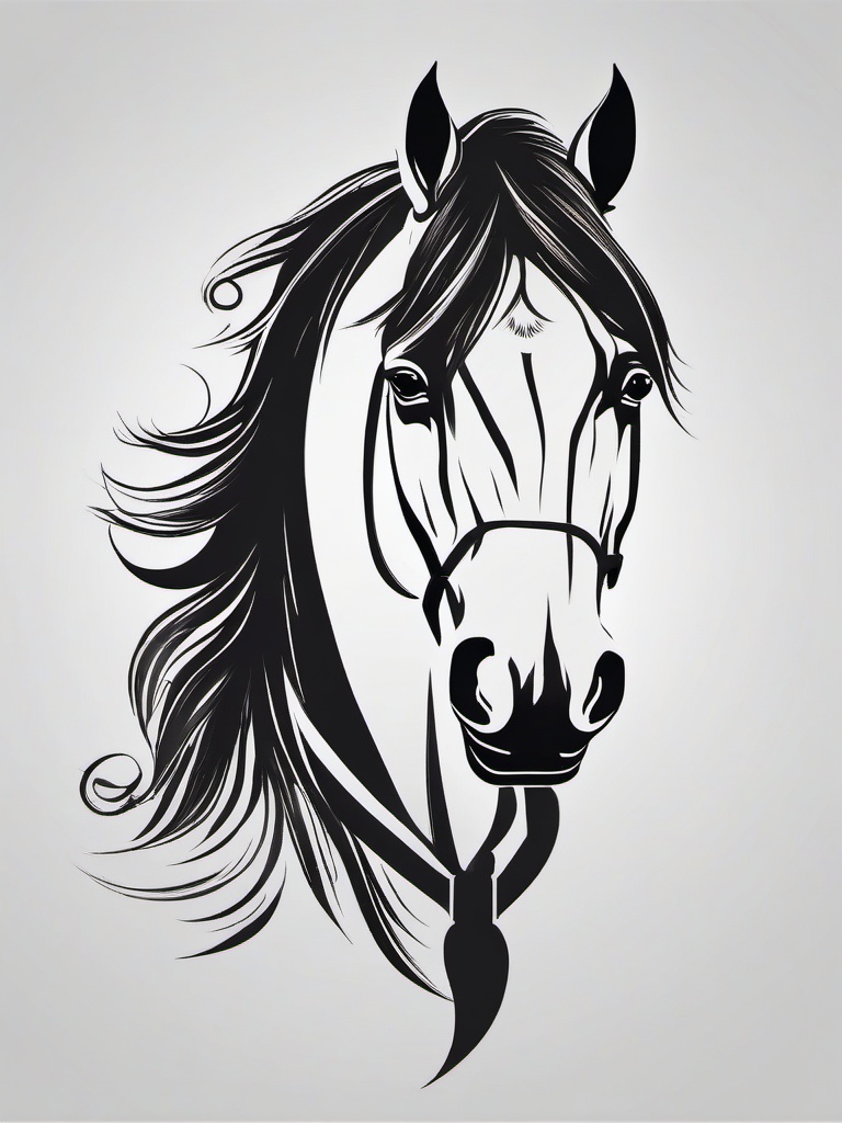 Ghode Ka Tattoo - Showcase the beauty and strength of horses with a Ghode Ka tattoo, featuring the Hindi phrase that celebrates the majesty and significance of these animals.  simple tattoo,minimalist,white background