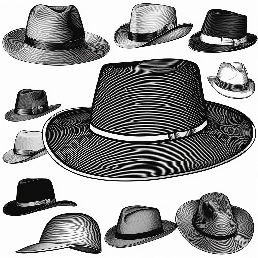 hat clipart black and white 