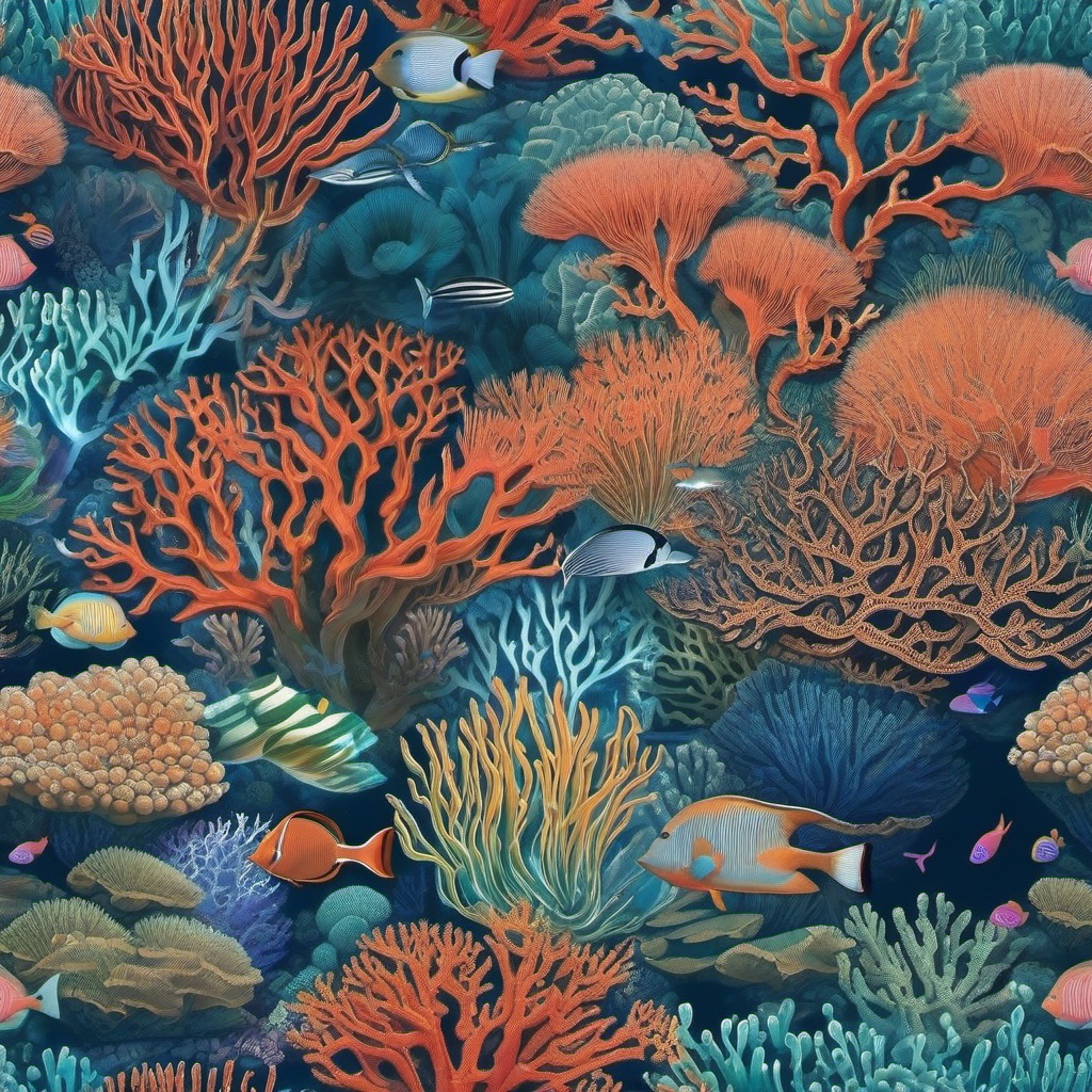 Underwater Wallpaper - Coral Reefs in the Great Barrier Reef  wallpaper style, intricate details, patterns, splash art, light colors