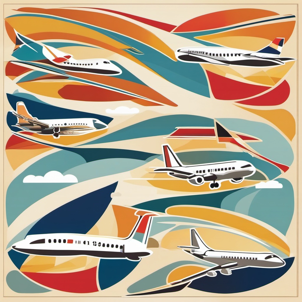 Airplane Clipart, Planes soaring high in the sky. 