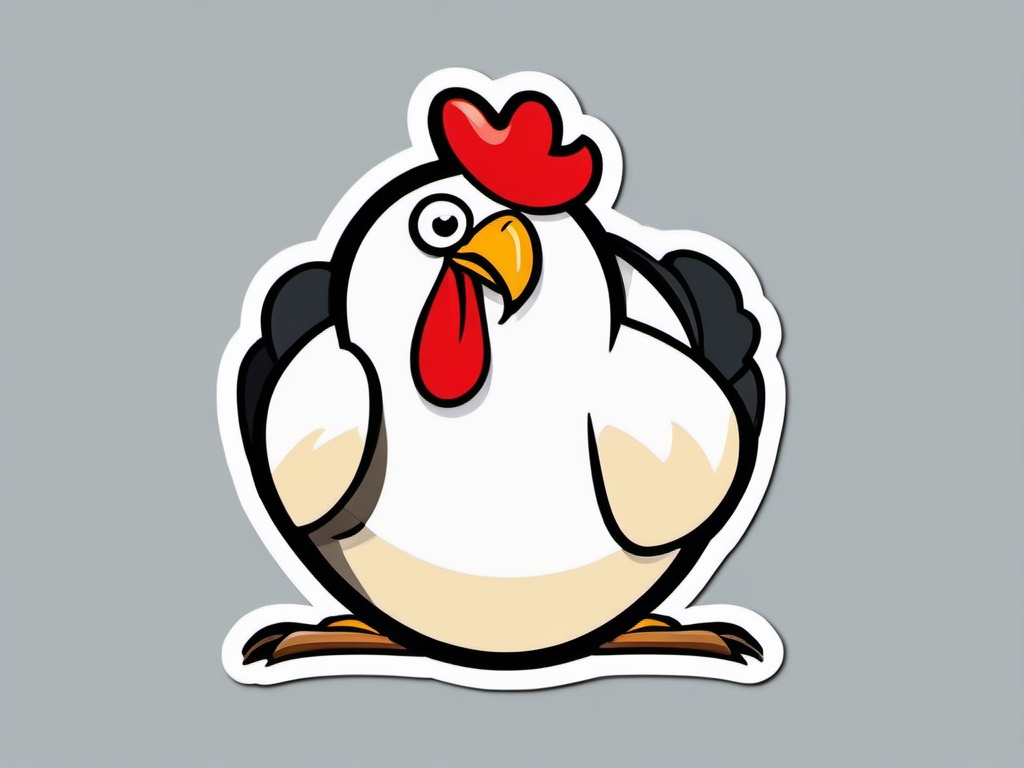 Crazy Chickens sticker- Barnyard Comedy Chaos, , sticker vector art, minimalist design