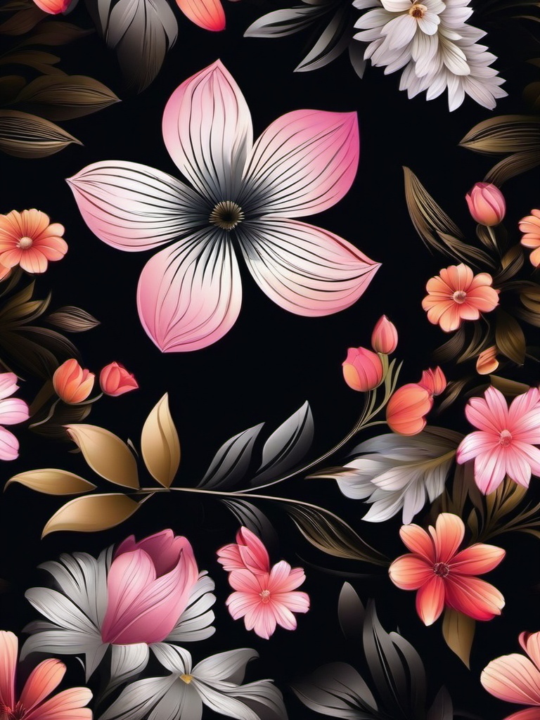 Flower Wallpaper With Black Background  ,mobile iphone background wallpaper