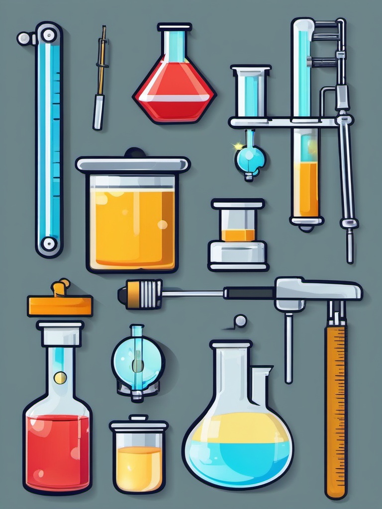 Lab Equipment clipart - Various tools and apparatus used in scientific experiments, ,color clipart vector style