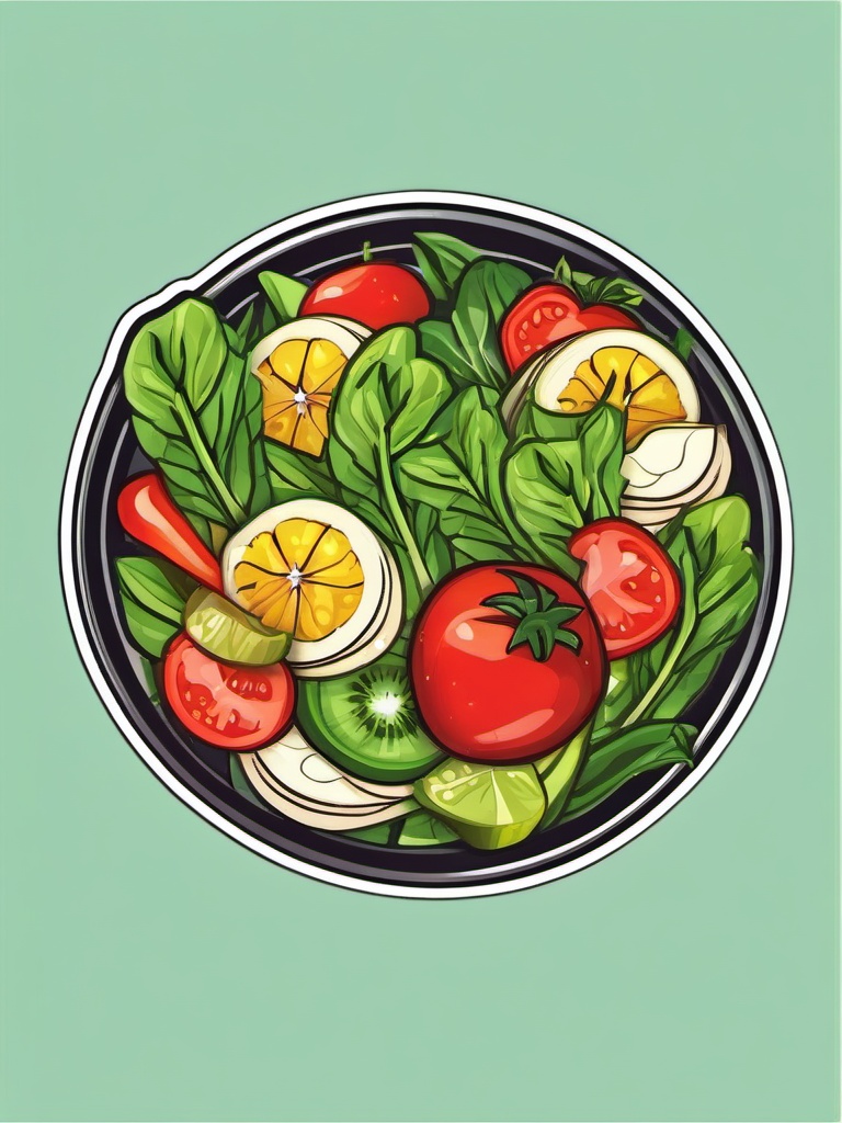 Healthy Salad sticker- Nutrient-packed Goodness, , color sticker vector art