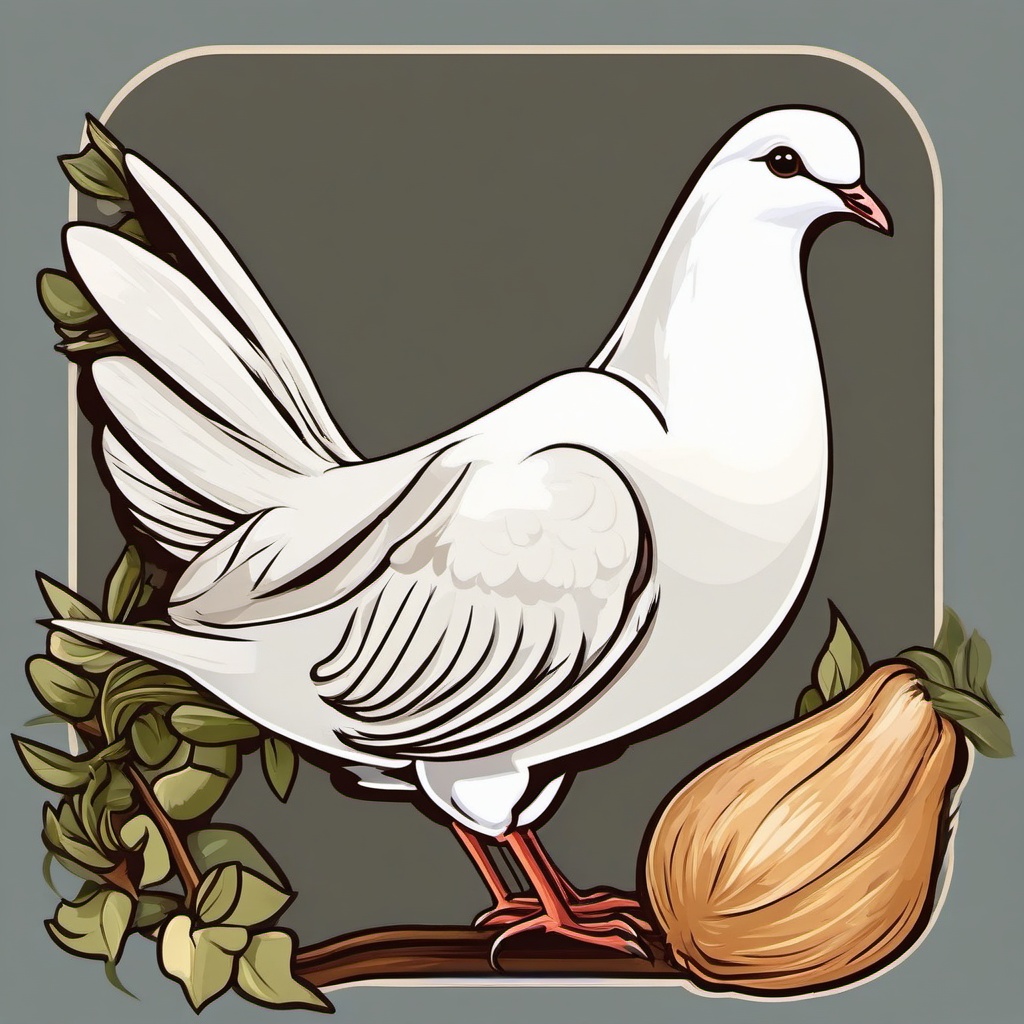 Dove cartoon - gentle bird often raised alongside other poultry  cartoon sticker style