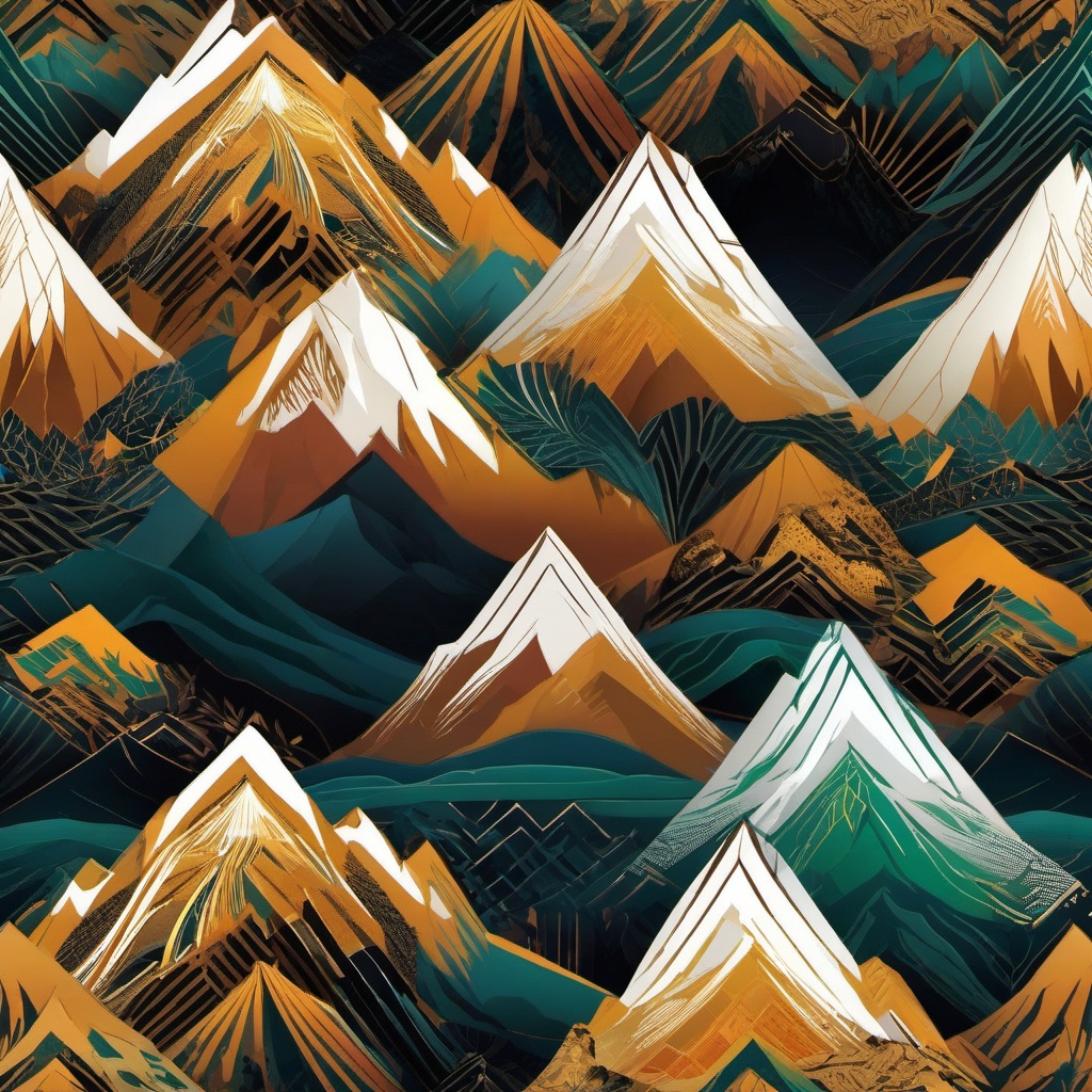 Mountain Wallpaper - Majestic Mountain Peaks in the Wilderness  intricate patterns, splash art, wallpaper art