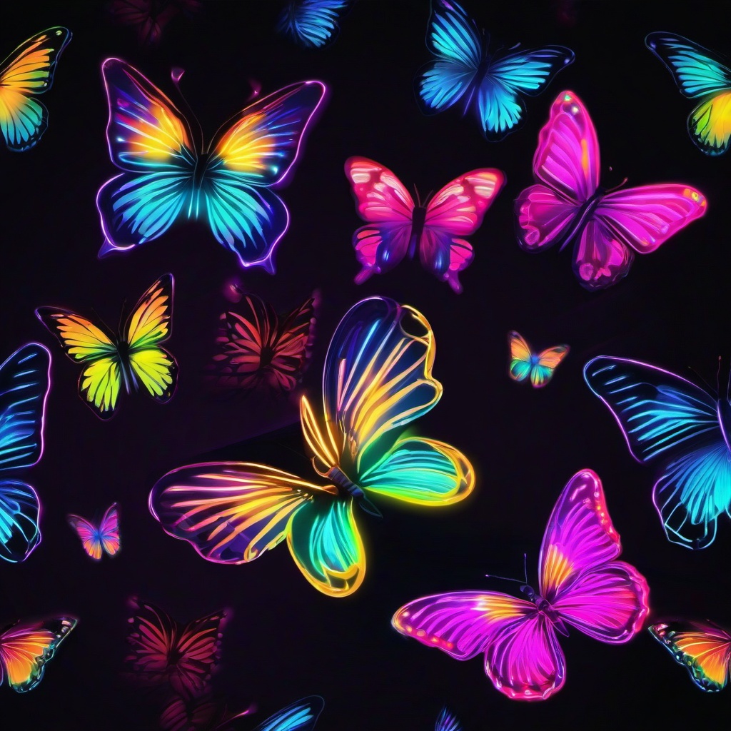 Neon Background Wallpaper - neon butterflies wallpaper  