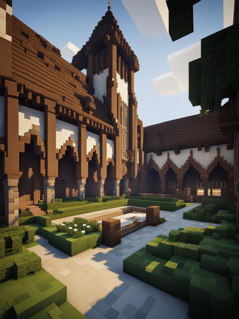 medieval monastery with tranquil cloisters and scriptorium - minecraft house design ideas minecraft block style