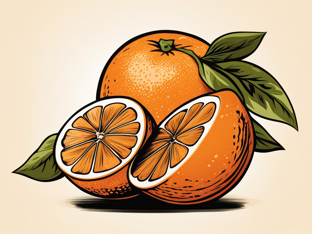 orange clipart: juicy orange ready to be enjoyed. 