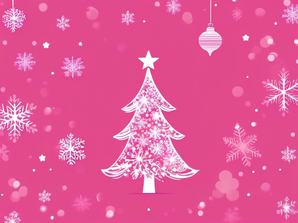 Cute Pink Christmas Background  