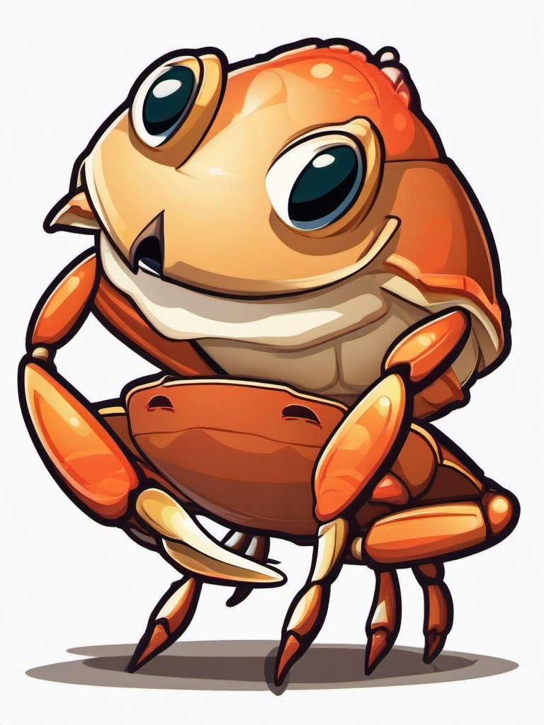 Crab cartoon - sideways-walking beach dweller  cartoon sticker style